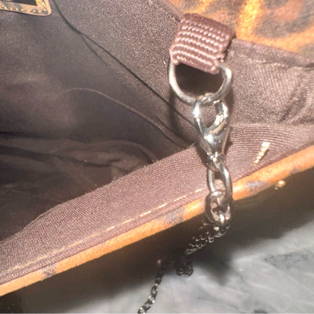 Bam Forever Cheetah Print Envelope Purse Chain St… - image 6